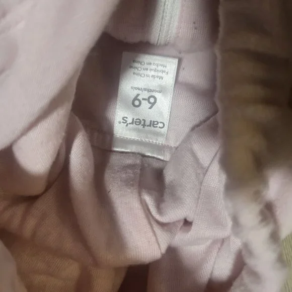 Carters Baby Owl Costume Romper Size 6-9 Months Pink Mint Striped Tights Hallowe - Picture 3 of 5